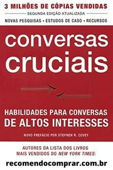 Capa de Conversas Cruciais, que é um guia para conversas de alto risco, e abre nossa lista de livros para melhorar a comunicação.