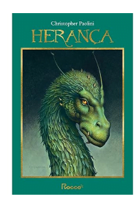 Capa de Herança, por Christopher Paolini, que fecha a nossa lista dos melhores livros sobre dragões.