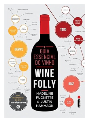 Capa de Guia Essencial do Vinho: Wine Folly, por Madeline Puckette e Justin Hammack, que abre a nossa lista dos melhores livros sobre vinhos.